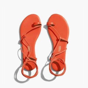 Tkees Jo Pigments Wrap-Up Sandals, Tangerine, Size 6